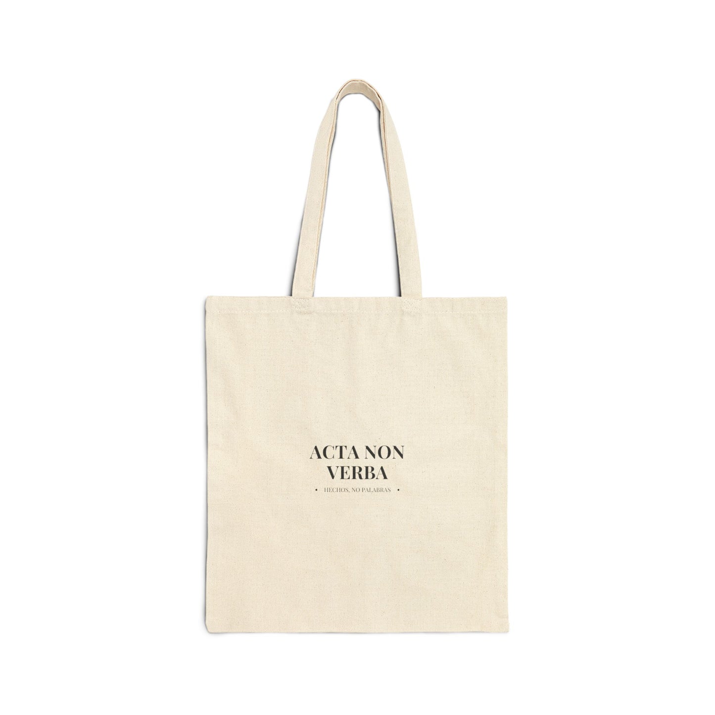 Acta Non Verba Cotton Canvas Tote Bag