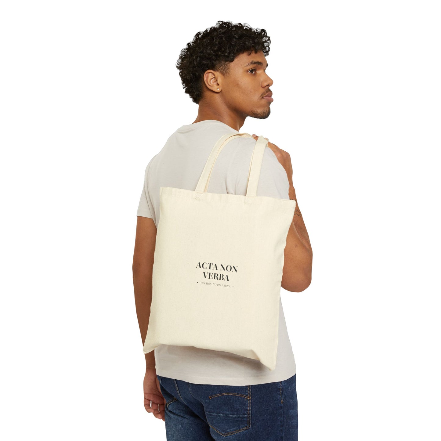 Acta Non Verba Cotton Canvas Tote Bag