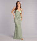 Adrian Beaded Floral Mermaid Dress