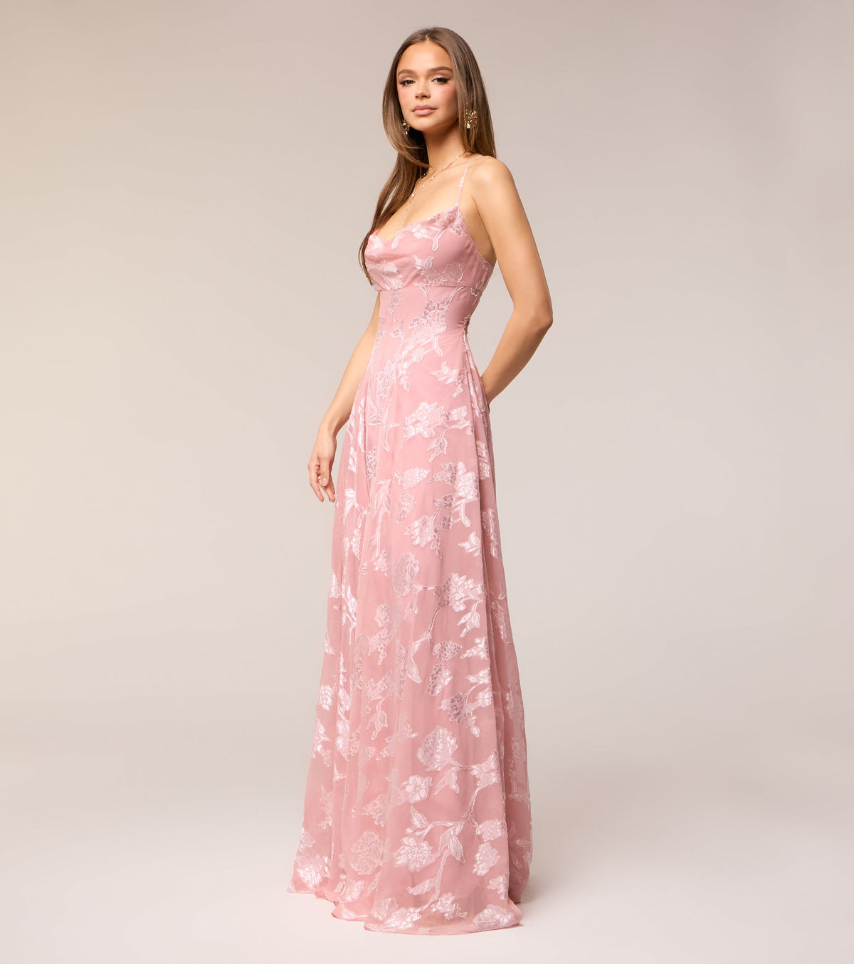 Vivienne Floral Brocade Lace-Up Dress