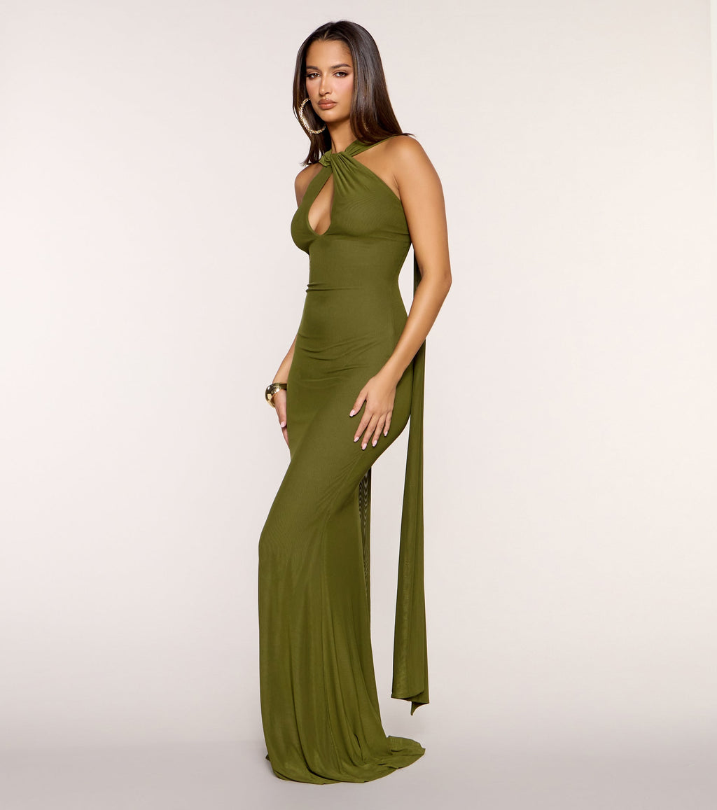 Vesper Draped Halter Mermaid Formal Dress