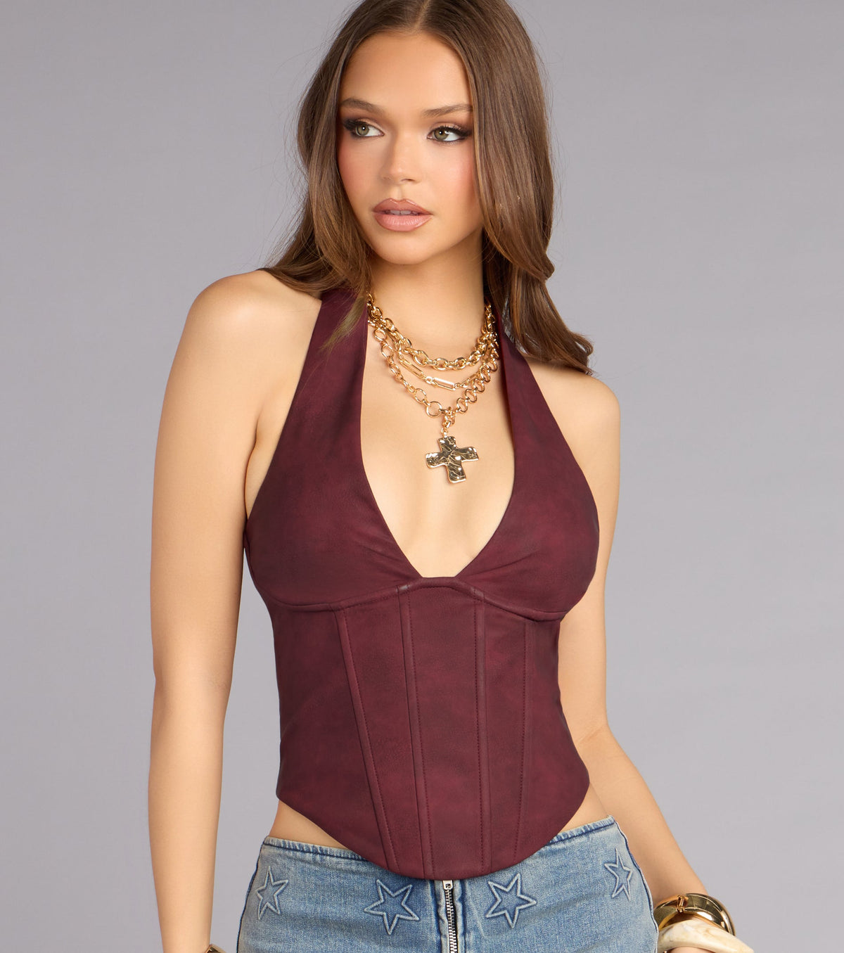 Undeniable Flair Halter Corset Top