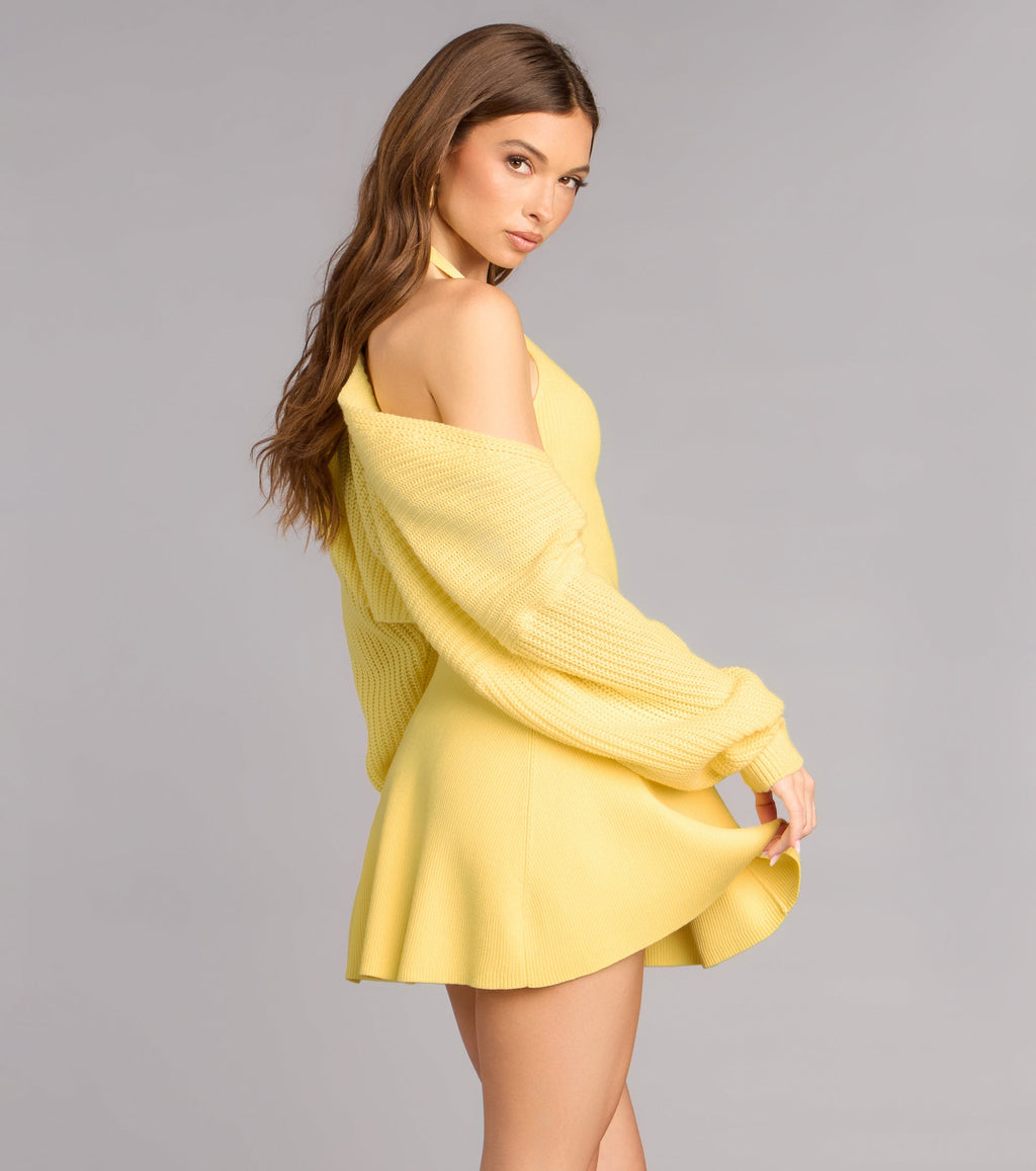 Sweet And Cozy Oversized Knit Sweater Bolero
