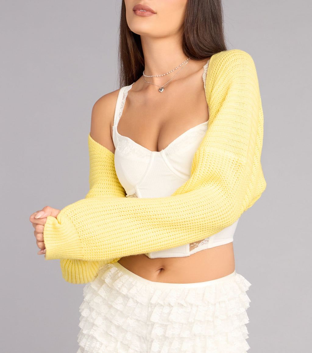 Sweet And Cozy Oversized Knit Sweater Bolero