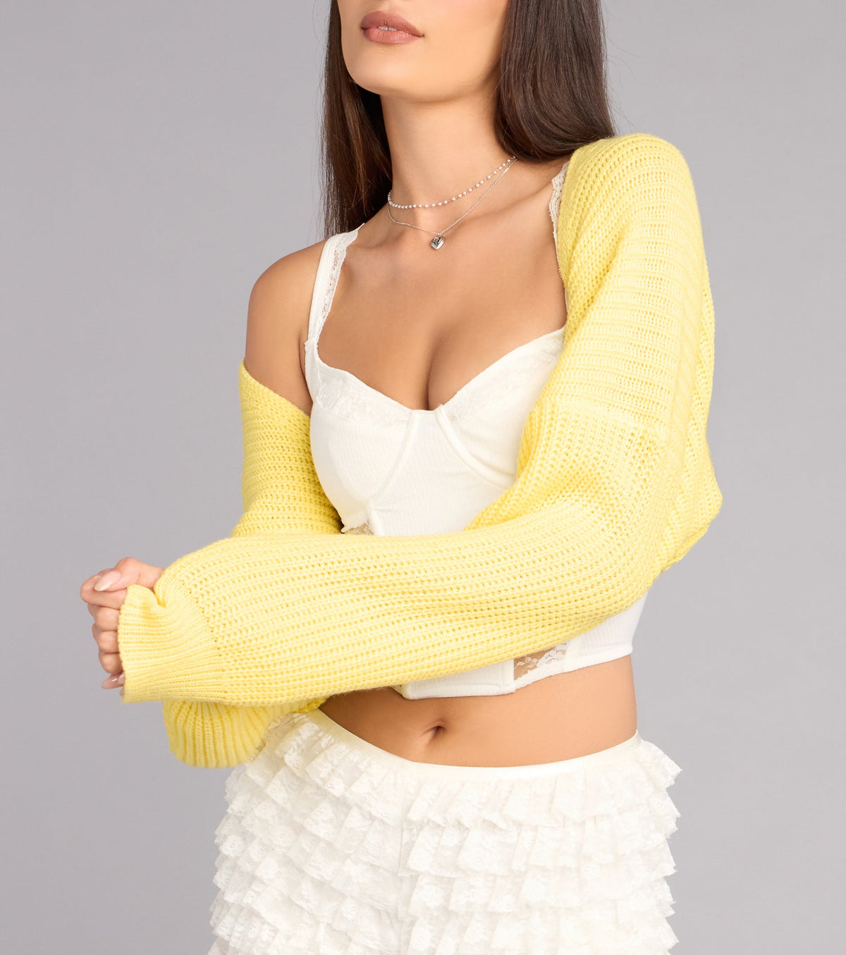 Sweet And Cozy Oversized Knit Sweater Bolero