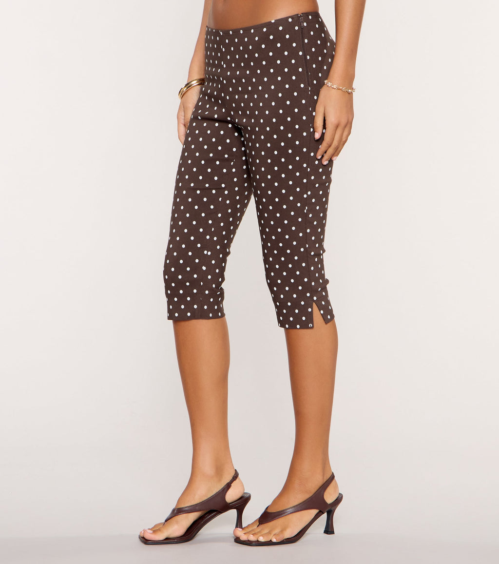 Spot On Polka Dot Twill Capri Pants