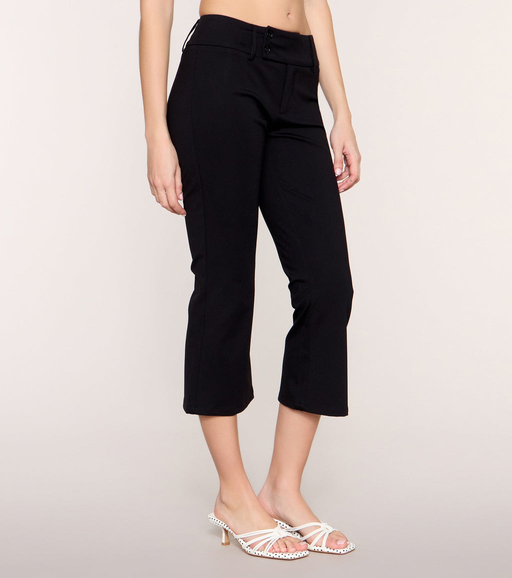 Double Take Low-Rise Flared Capri Pants