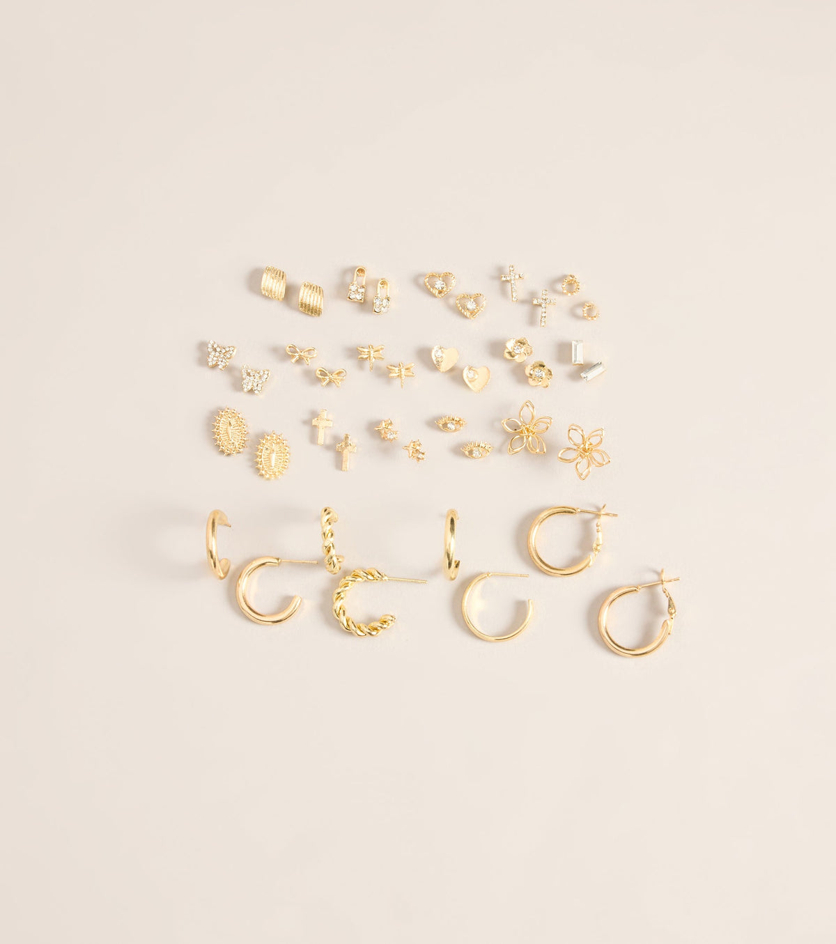 Mix It Up Stud And Hoop Earrings Set