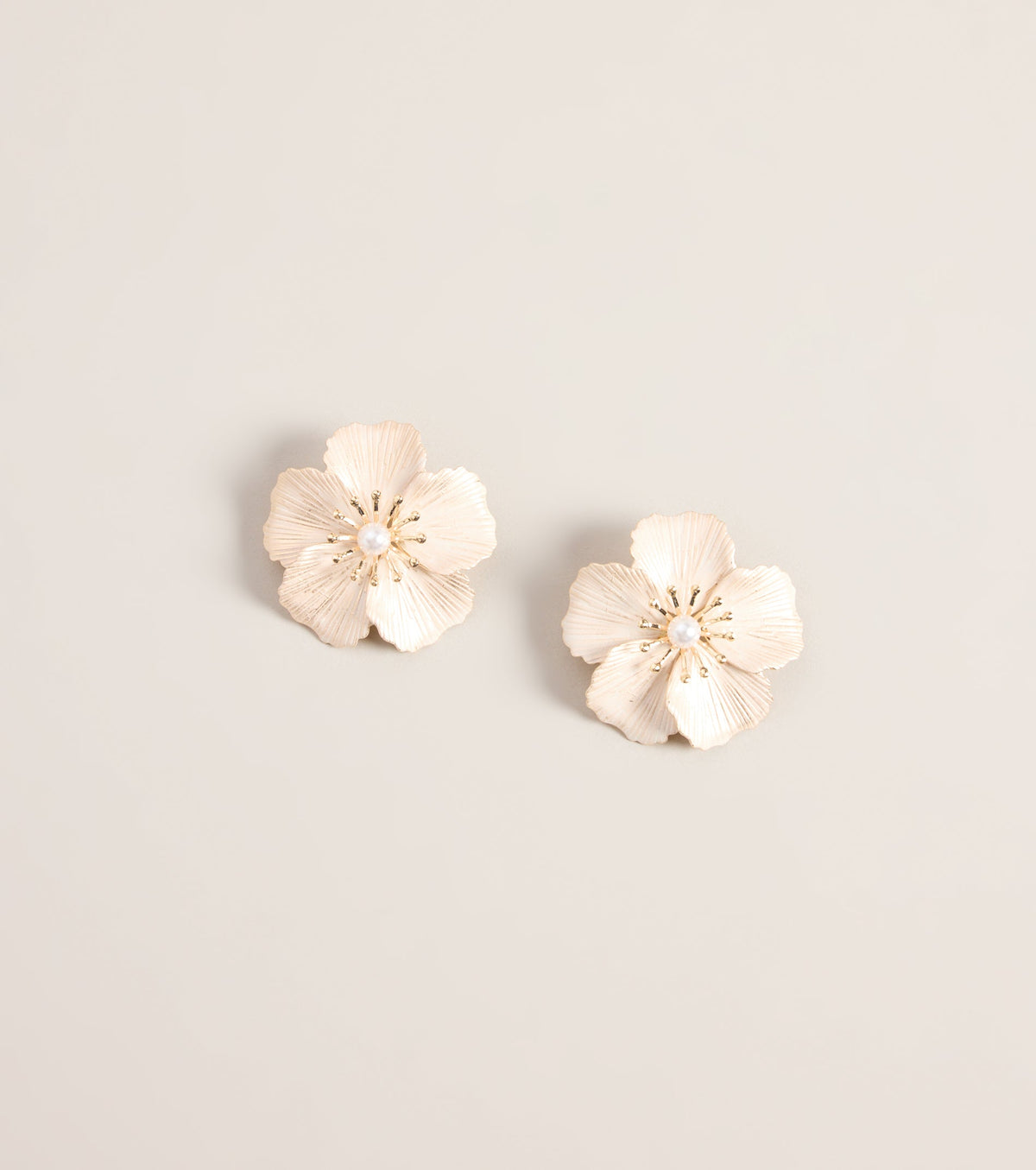 Petal Poise Pearl Flower Statement Earrings