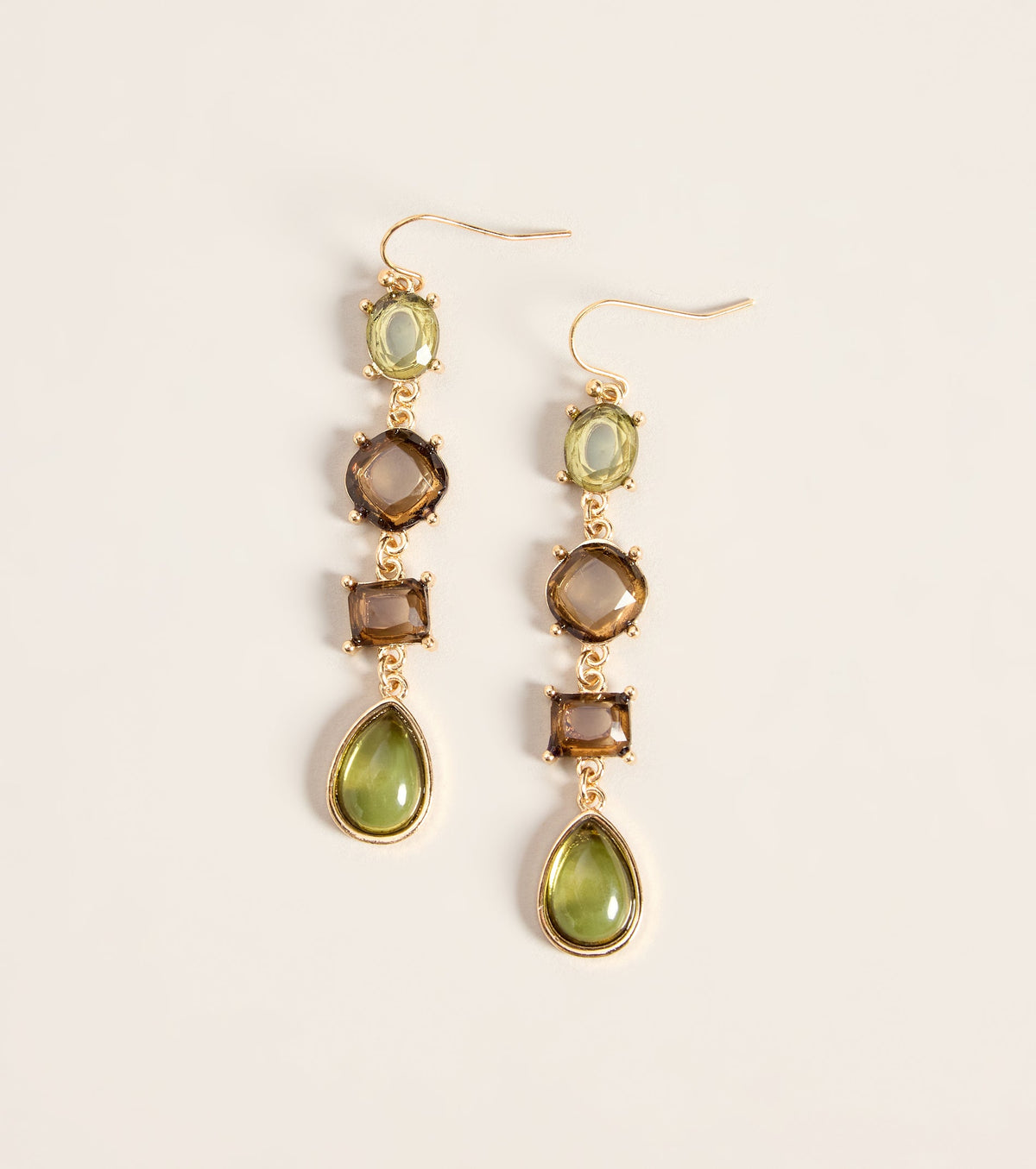Gems in Motion Mixed Stone Linear Drop Earrings