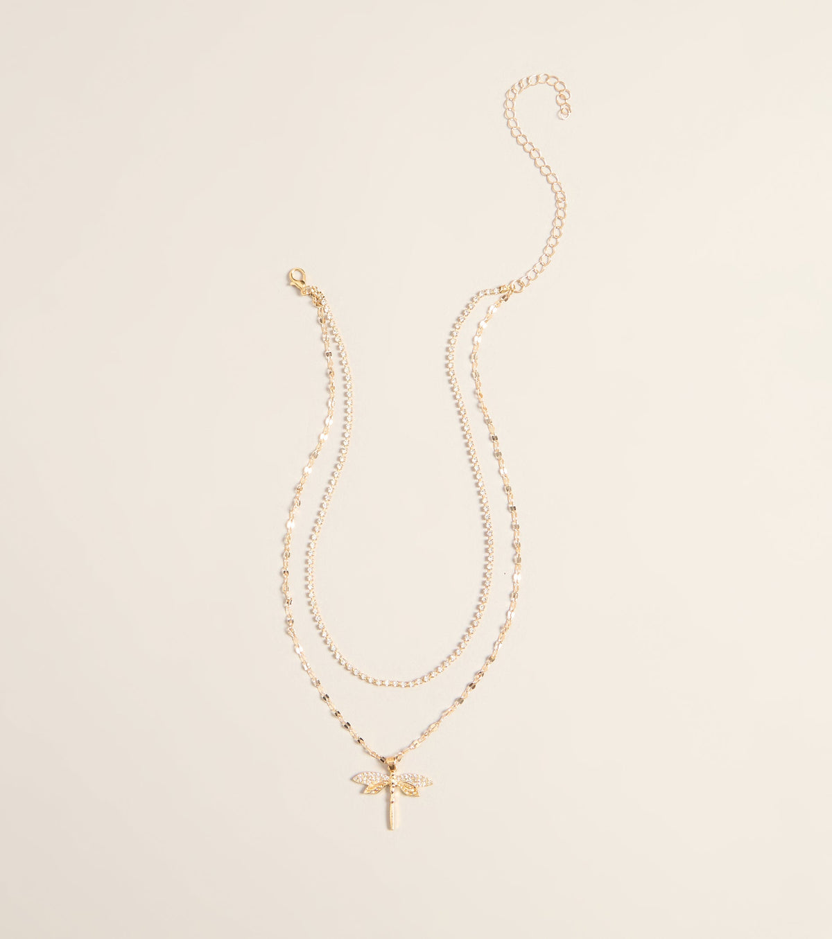 Catch Some Magic Layered Dragonfly Necklace