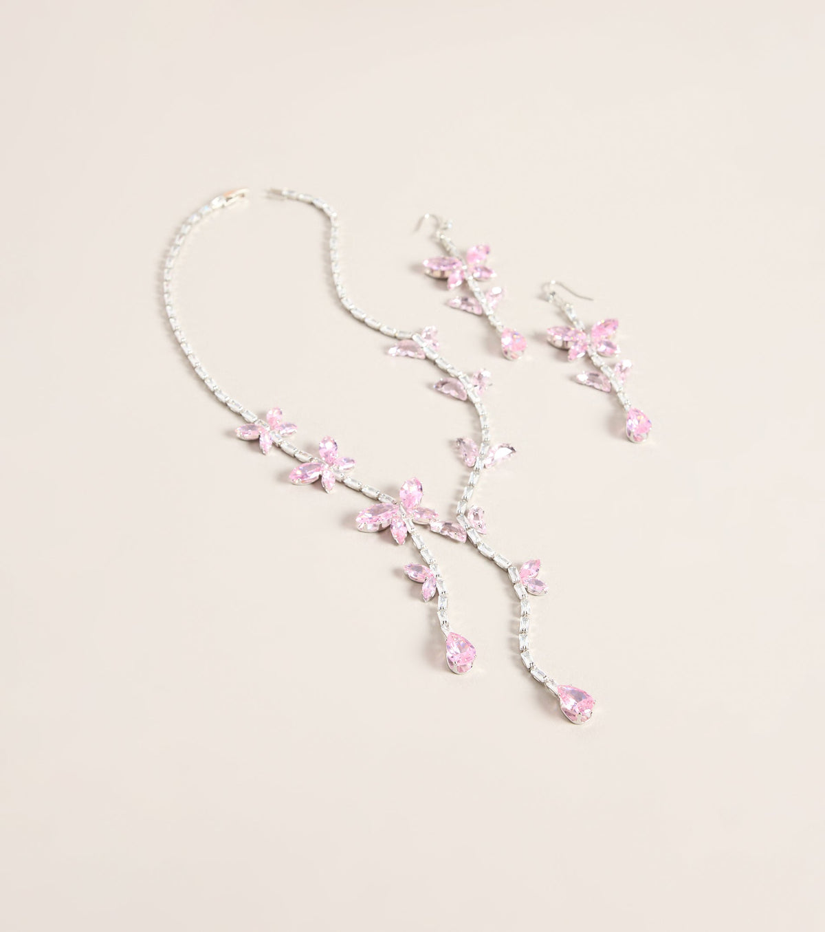 Flutter Fantasy Rhinestone Butterfly Jewelry Set