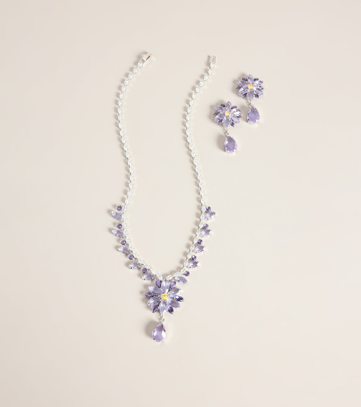 Full Bloom Rhinestone Floral Jewelry Set