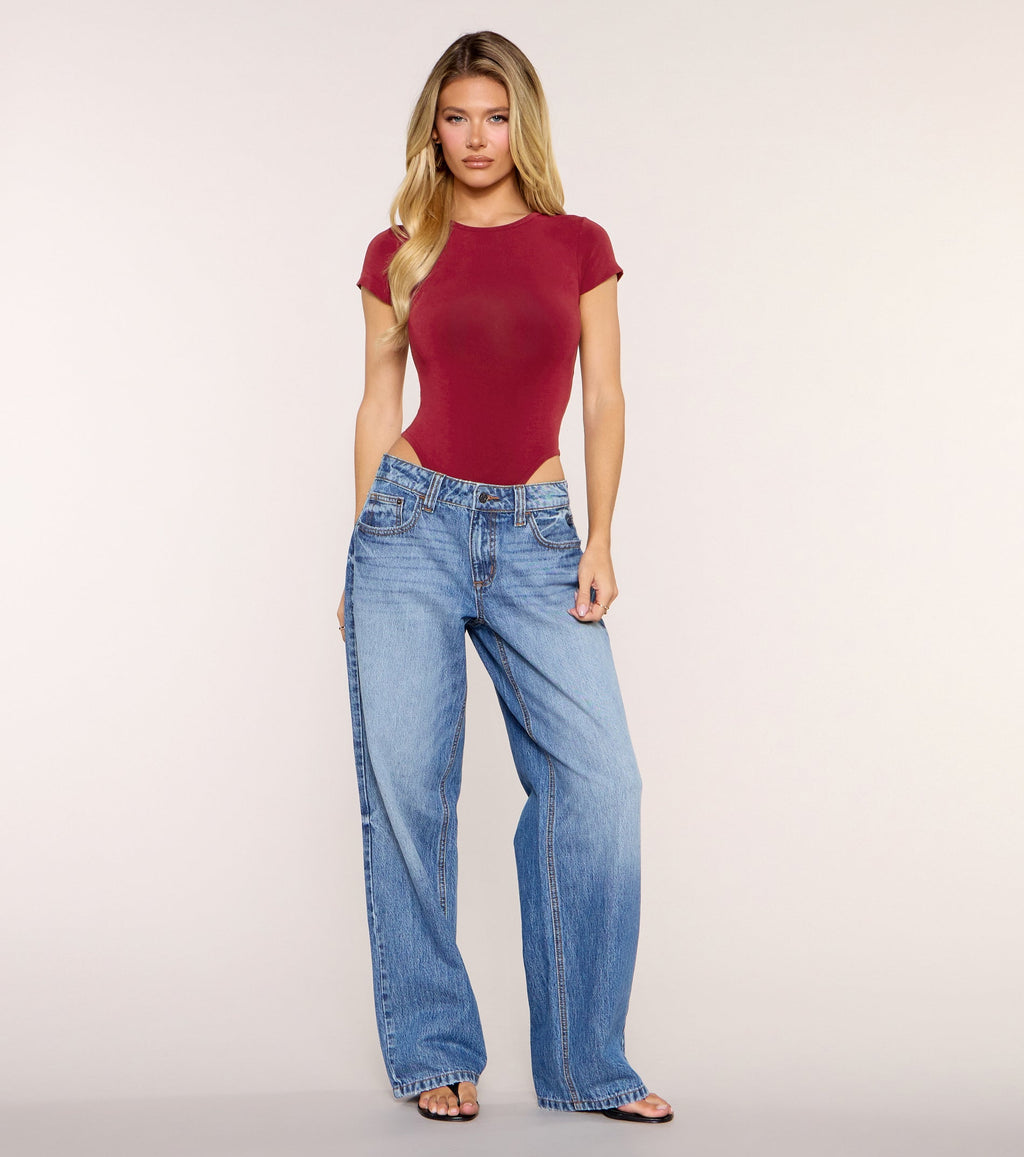 Easy Base Short Sleeve Crew Neck Bodysuit