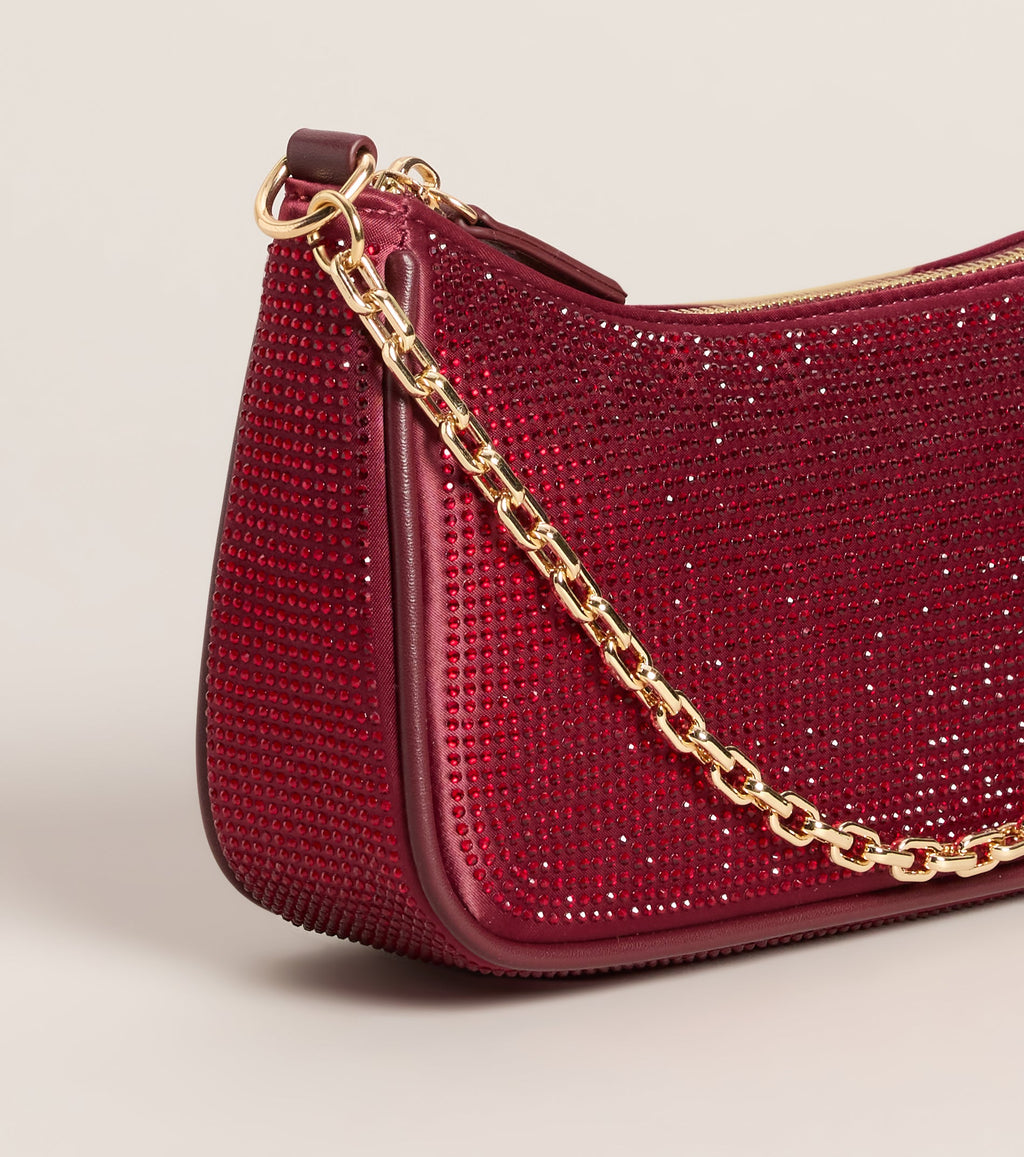 On The List Rhinestone Shoulder Bag