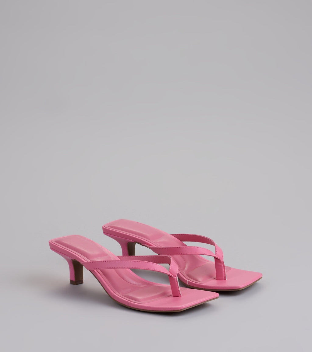 Feeling Chic Thong Square Toe Heels