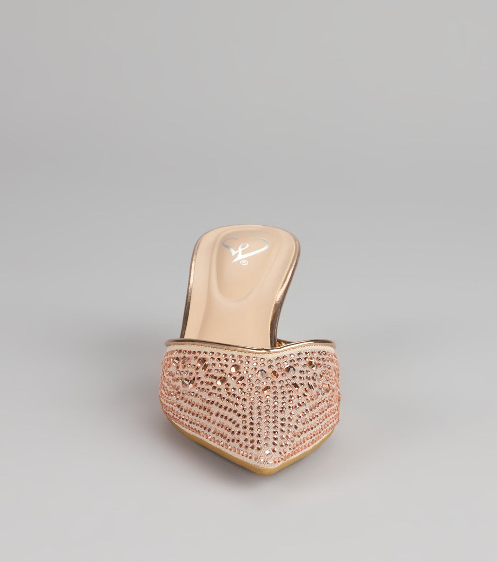 Crystal Beam Pointed Toe Mules
