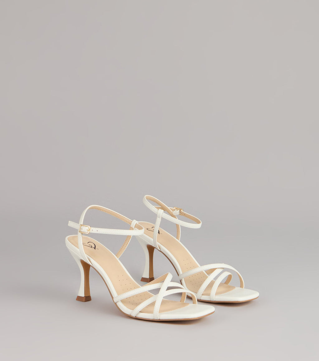 Shine Hour Metallic Strappy Stiletto Heels