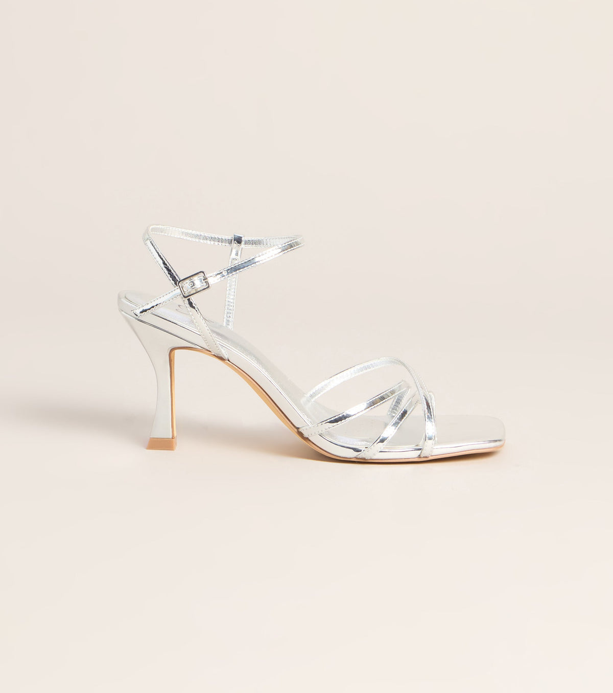 Shine Hour Metallic Strappy Stiletto Heels
