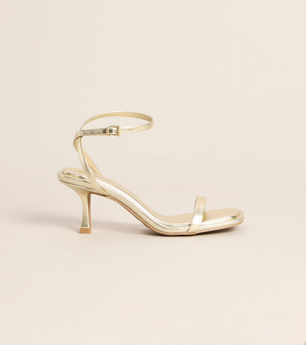Silver Lining Strappy Kitten Heels
