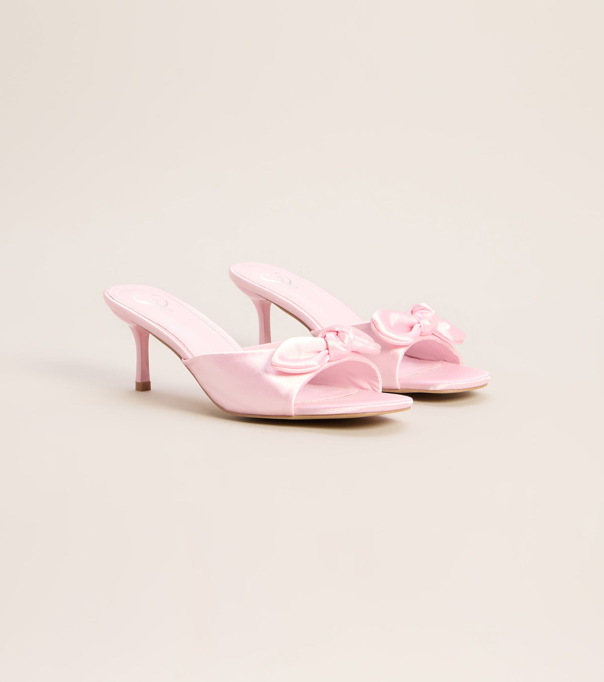 Sweet on You Bow Detail Kitten Heel Mules