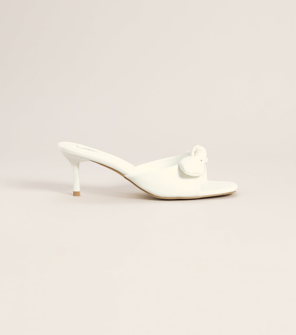 Sweet on You Bow Detail Kitten Heel Mules