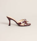 Bow On Cue Patent Kitten Heel Mules