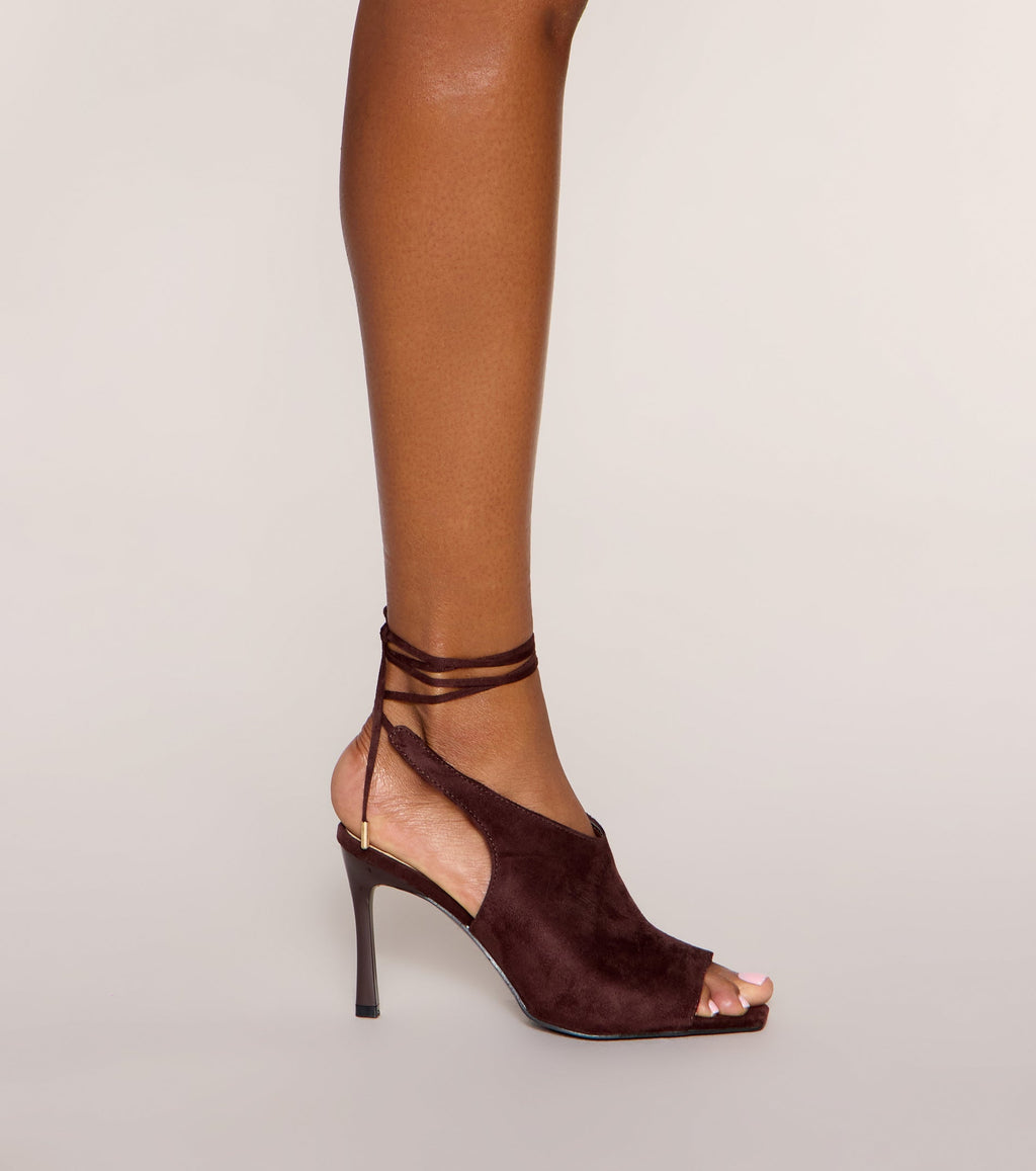 Wrapped Up Peep-Toe Stiletto Heels