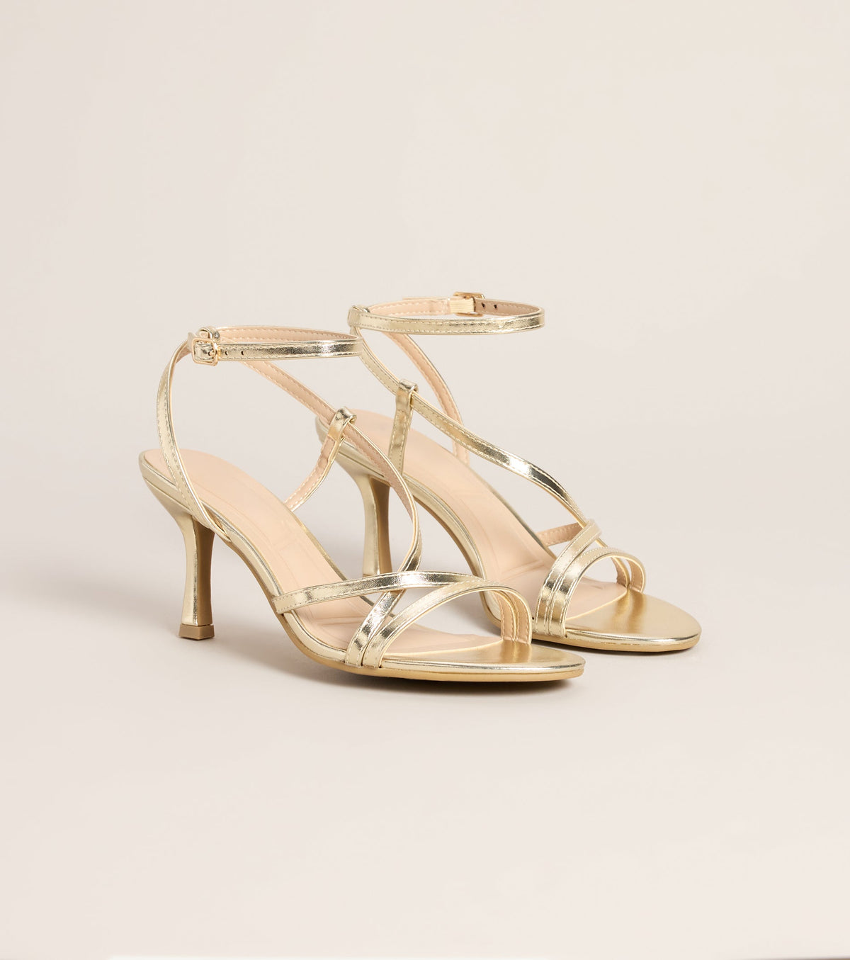 Pretty Little Plans Strappy Kitten Heels