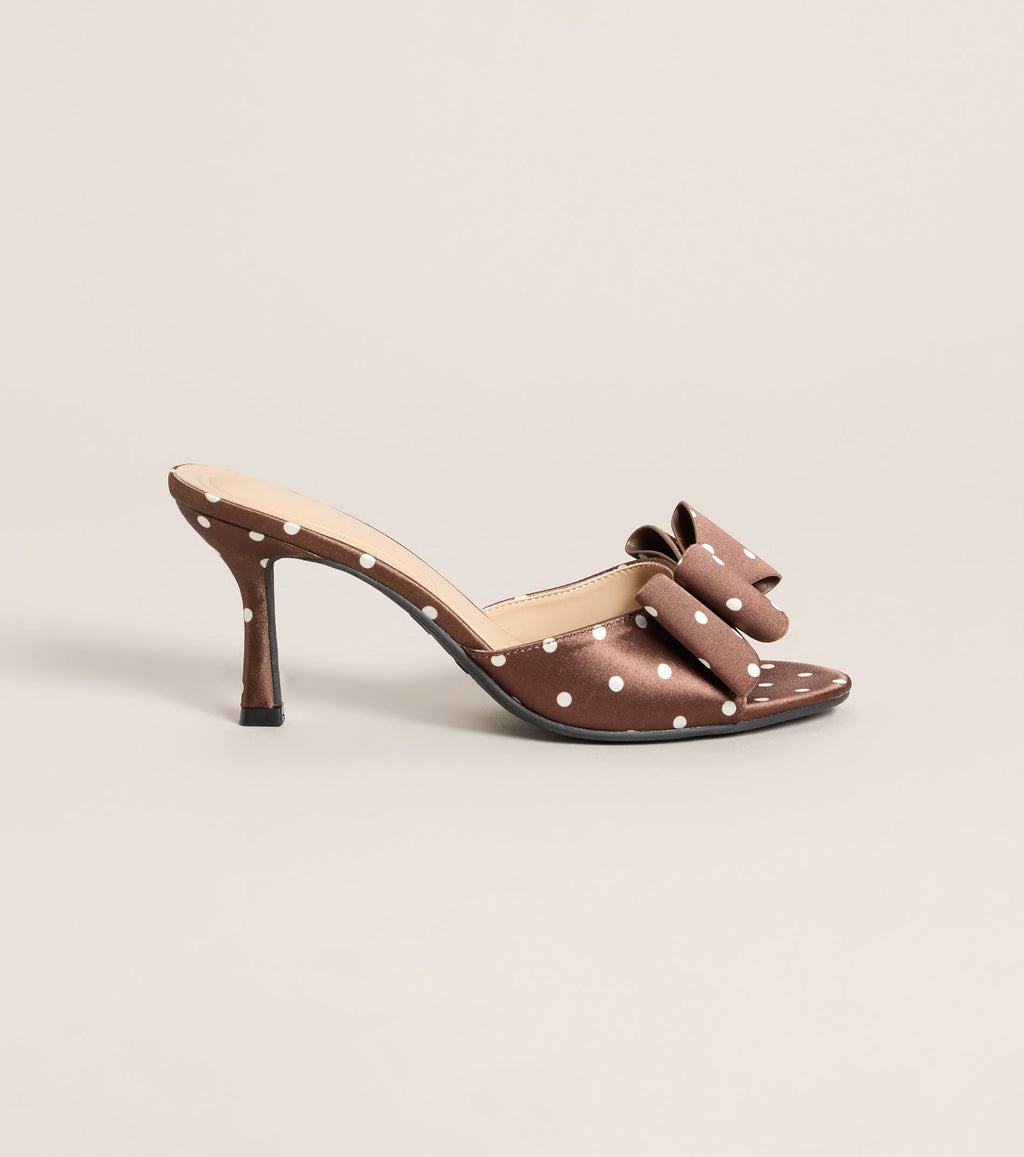 Poised Step Polka Dot Bow Mules