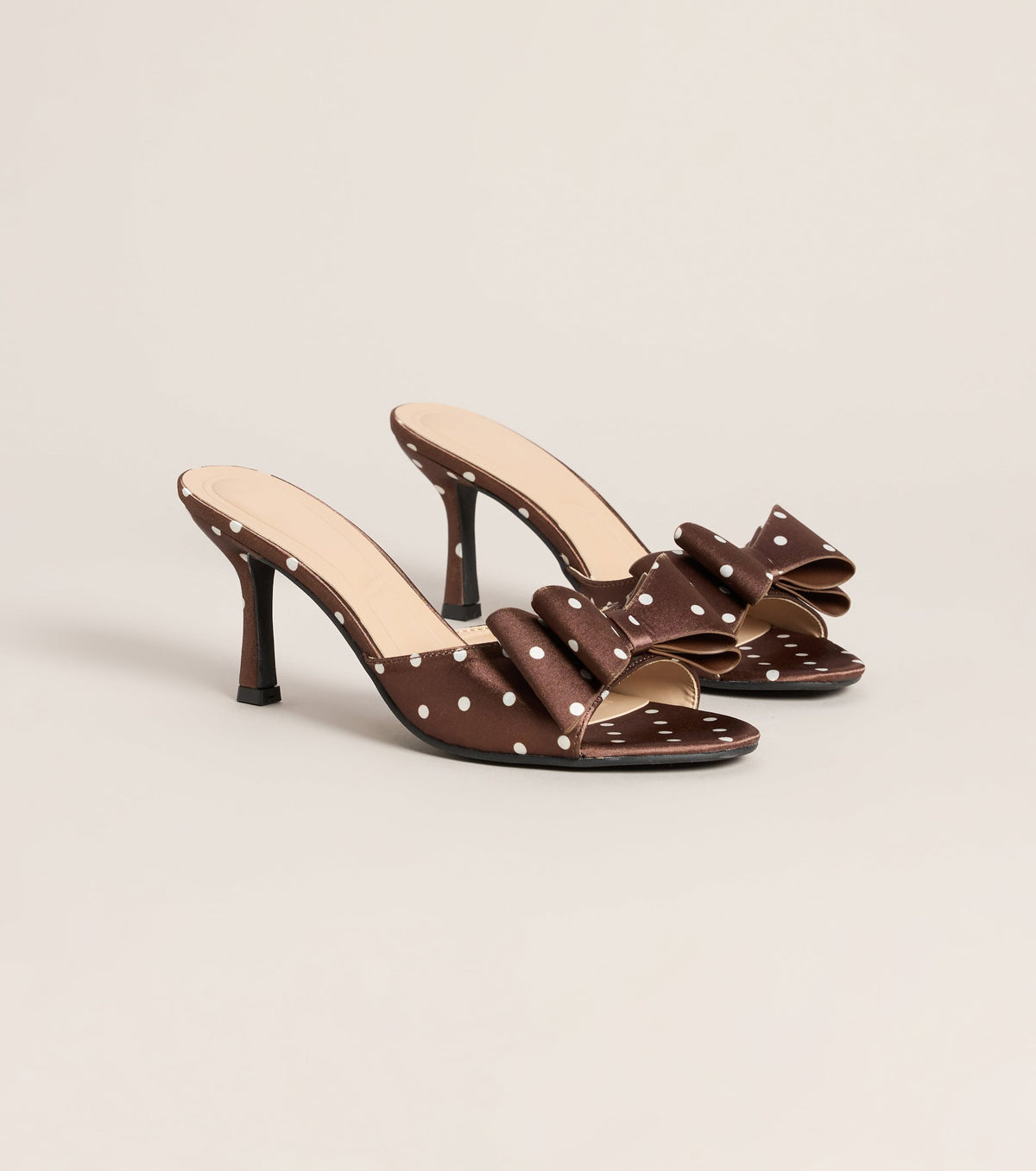 Poised Step Polka Dot Bow Mules