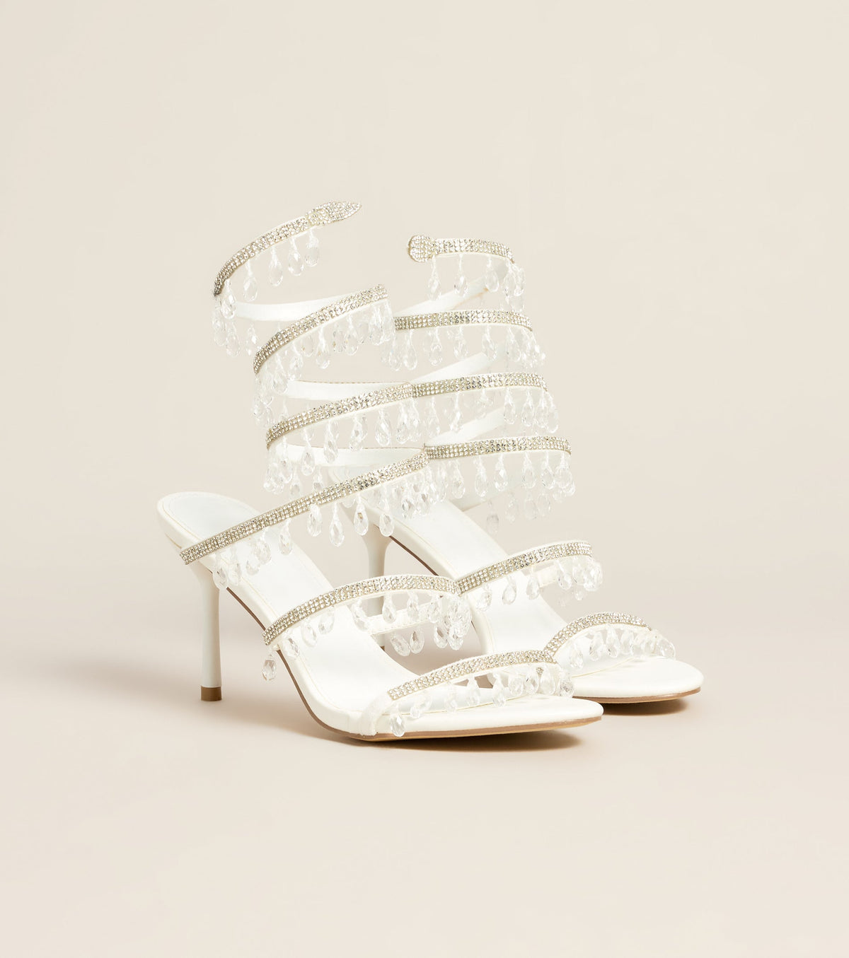 Dripping In Glam Beaded Spiral Stiletto Heels