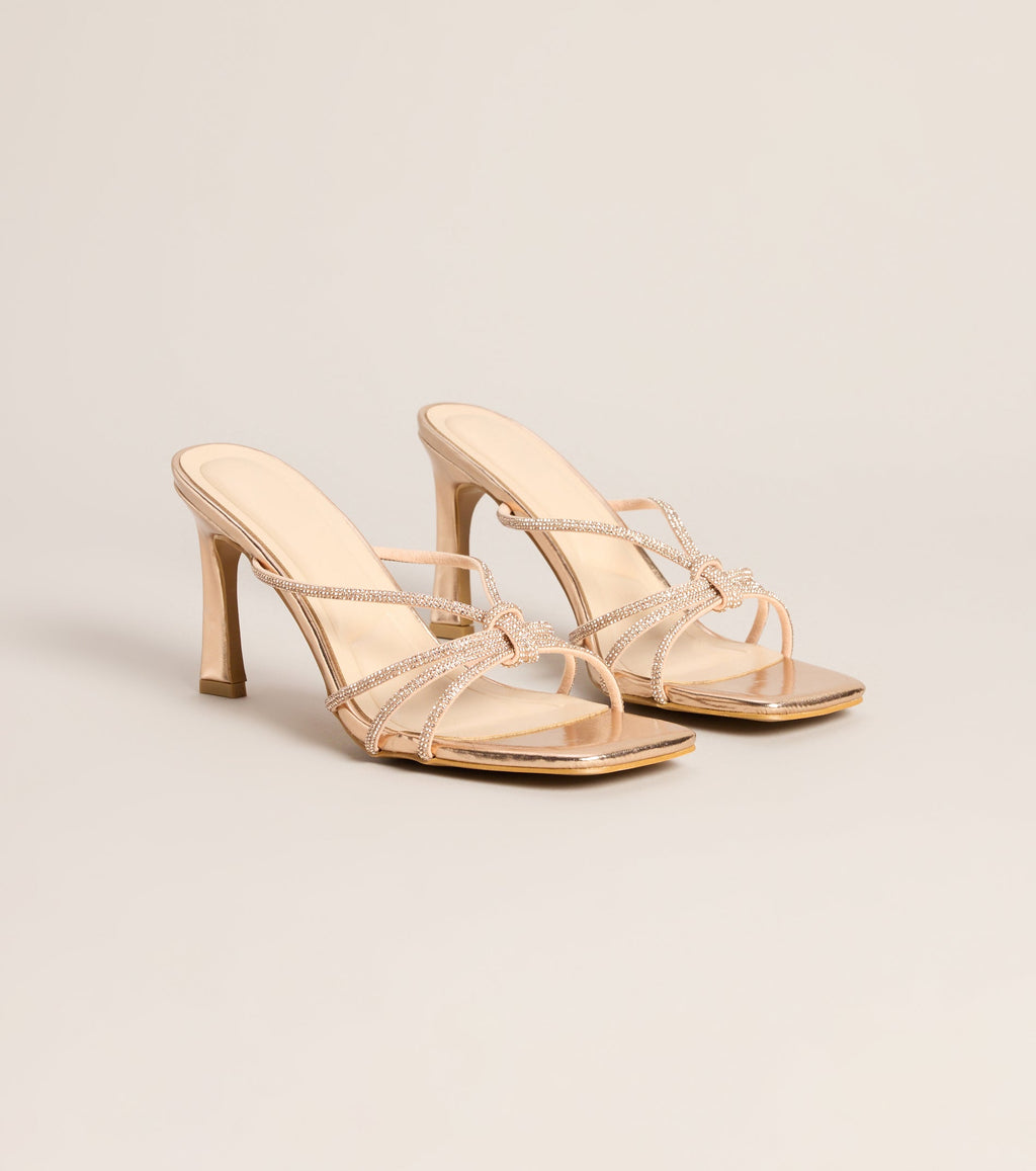 Tie The Look Rhinestone Stiletto Mules