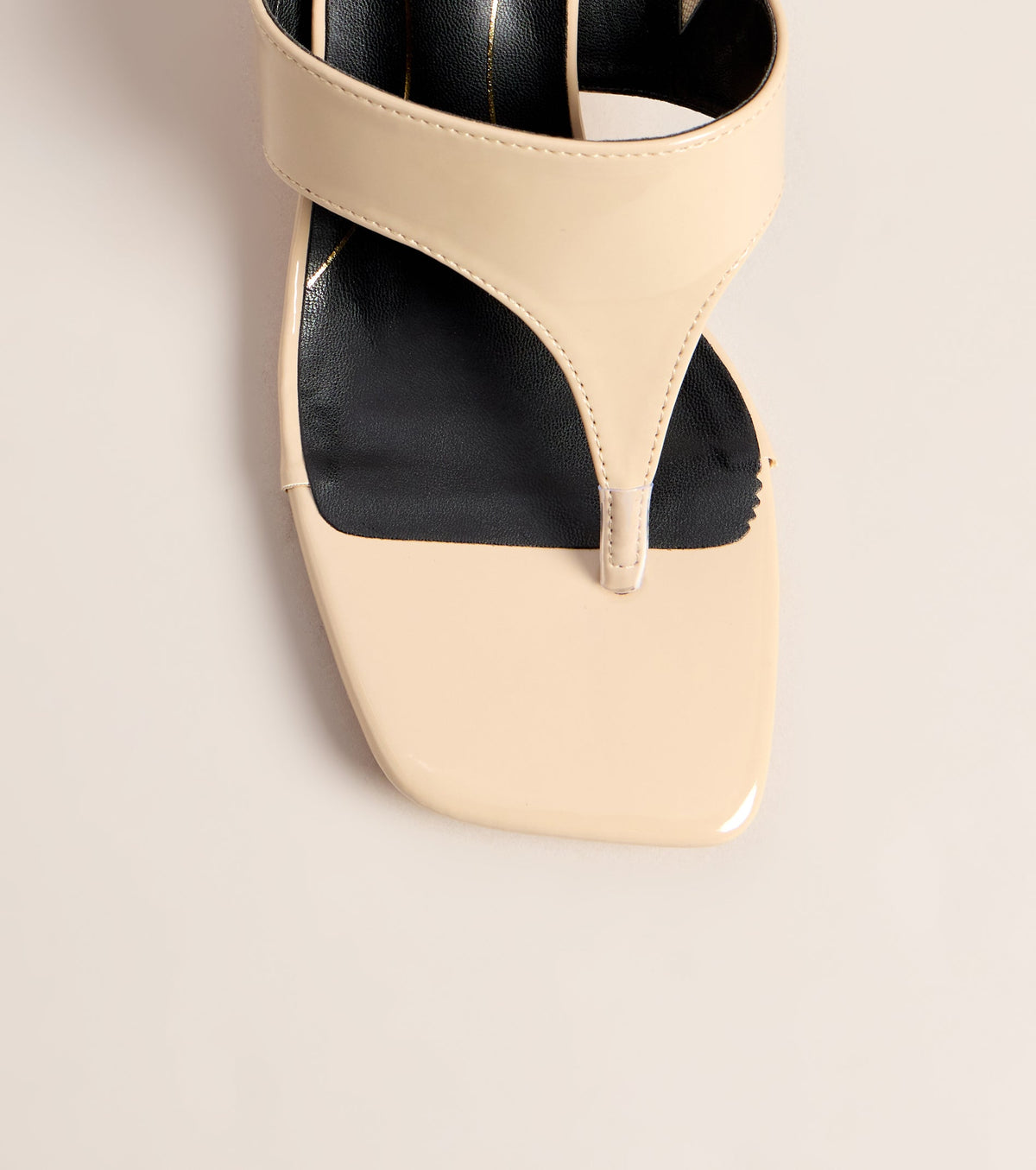 Sleek Step Patent Thong Kitten Heels