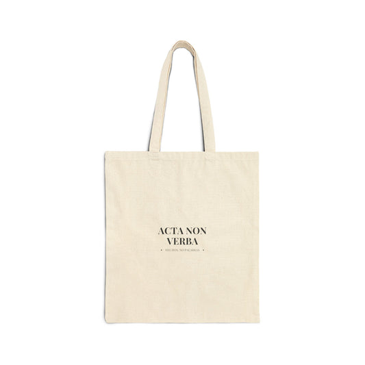 Acta Non Verba Cotton Canvas Tote Bag