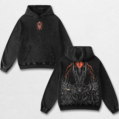 Retro The Lord of the Rings Sauron Shirt – Eye of Sauron Graphic Tee, Dark Fantasy Oversized T Shirt for Men Women, Gothic Villain Aesthetic Streetwear, LOTR Merch, Medieval Fantasy Art Unisex Black Tee, Gift for Lord of the Rings Fan
