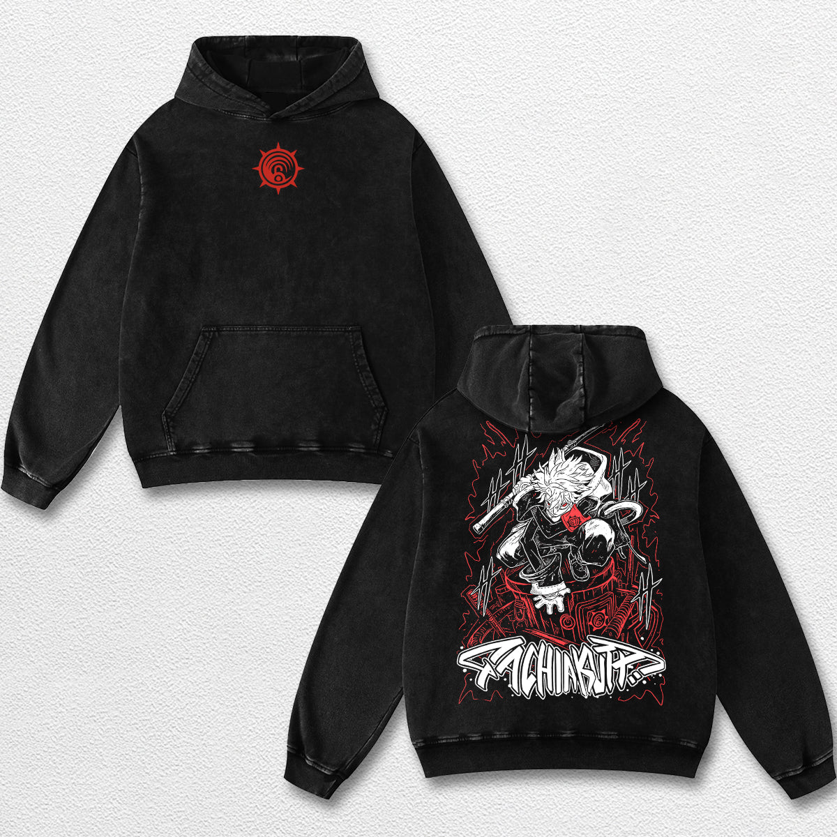 Retro Rudo - Gachiakuta Oversize Lightweight Acid Washed Hoodie Sweatshirt Tee, Anime Graphic Design Unisex Top Cotton Streetwear Shirt Clothes