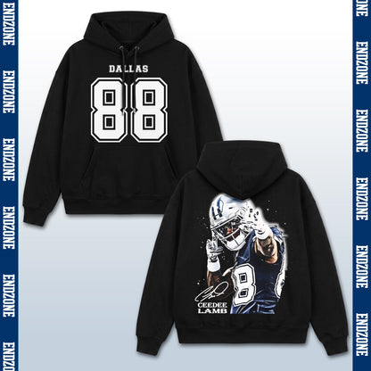 CeeDee Lamb Dallas Cowboys #88 Pointing Gesture Vintage Graphic Hoodie Sweatshirt T-Shirt, NFL Football Season Apparel, C. Lamb CD88 All-Pro Legend Retro Streetwear Tee, Dallas Football Fan Gift