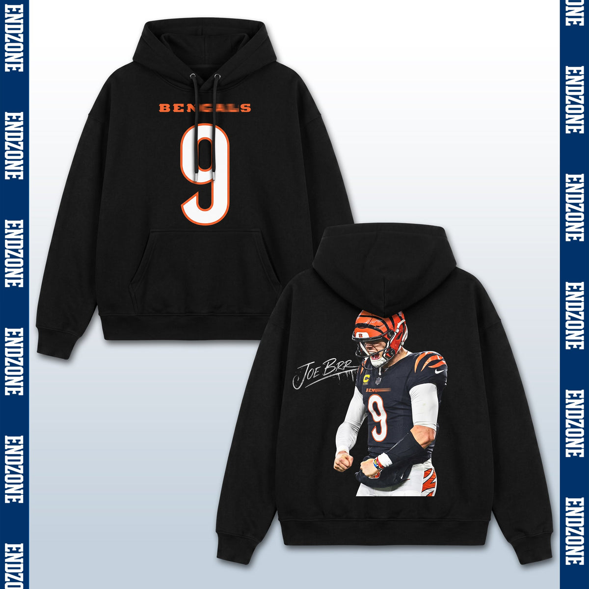 Joe Burrow Cincinnati Bengals #9 Flex Celebration Vintage Graphic Hoodie Sweatshirt T-Shirt, NFL Football Season Apparel, J. Burrow JB9 Joey B Legend Retro Streetwear Tee, Cincinnati Football Fan Gift