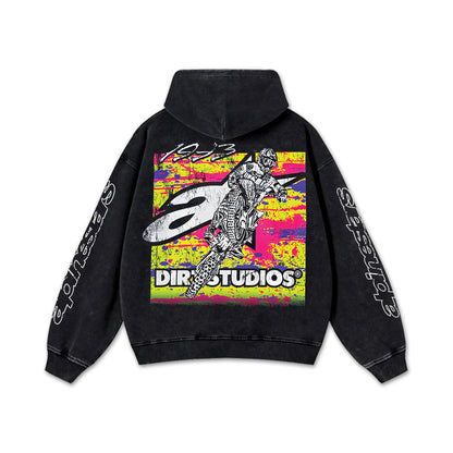 Retro Alpinestars Dirty 1993 Racing Washed Hoodie MotoGP World Champion Enthusiast Apparel Streetwear Racing Team Super Motorsports Clothing Riders Motocross Off-Road Dirt Bike Fan Gear Cotton For Moto Fan