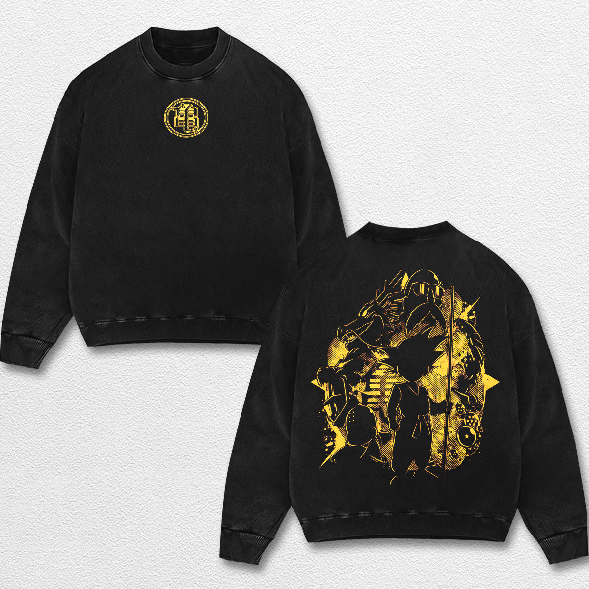 Retro Kid Son GoKu - Dragon Ball Z Oversize Lightweight Acid Washed Hoodie Sweatshirt Tee, Anime Graphic Design Unisex Top Cotton Streetwear Shirt Clothes