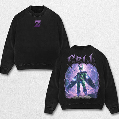 Retro Friera - Dragon Ball Z Oversize Lightweight Acid Washed Hoodie Sweatshirt Tee, Anime Graphic Design Unisex Top Cotton Streetwear Shirt Clothes