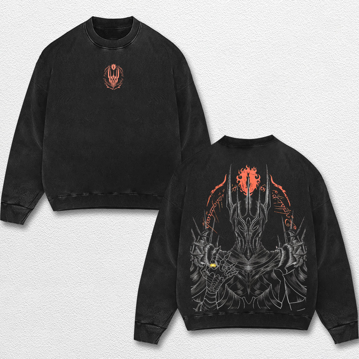 Retro The Lord of the Rings Sauron Shirt – Eye of Sauron Graphic Tee, Dark Fantasy Oversized T Shirt for Men Women, Gothic Villain Aesthetic Streetwear, LOTR Merch, Medieval Fantasy Art Unisex Black Tee, Gift for Lord of the Rings Fan