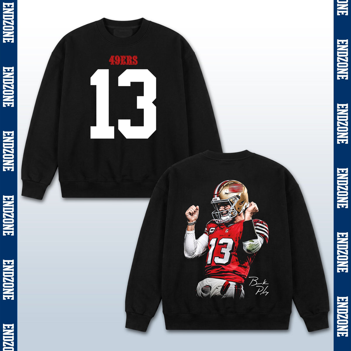 Brock Purdy San Francisco 49ers #13 Vintage Graphic Hoodie Sweatshirt T-Shirt, NFL Football Season Apparel, B. Purdy BP13 QB1 Legend Retro Streetwear Tee, San Francisco Football Fan Gift