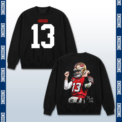 Brock Purdy San Francisco 49ers #13 Vintage Graphic Hoodie Sweatshirt T-Shirt, NFL Football Season Apparel, B. Purdy BP13 QB1 Legend Retro Streetwear Tee, San Francisco Football Fan Gift