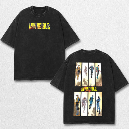 Retro Invincible War Mark Grayson Graphic Tee, Invincible MCU Animated Series T Shirt, Superhero Punch Comic Design, Oversized Streetwear Unisex Tee, Vintage Bloody Comic Style, Gift for Invincible Fan, Adult Animation Merch
