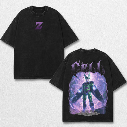 Retro Friera - Dragon Ball Z Oversize Lightweight Acid Washed Hoodie Sweatshirt Tee, Anime Graphic Design Unisex Top Cotton Streetwear Shirt Clothes