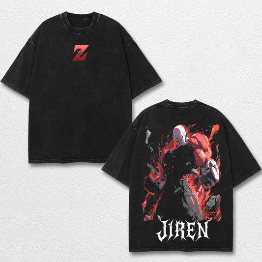 Retro Jiren - Dragon Ball Z Oversize Lightweight Acid Washed Hoodie Sweatshirt Tee, Anime Graphic Design Unisex Top Cotton Streetwear Shirt Clothes