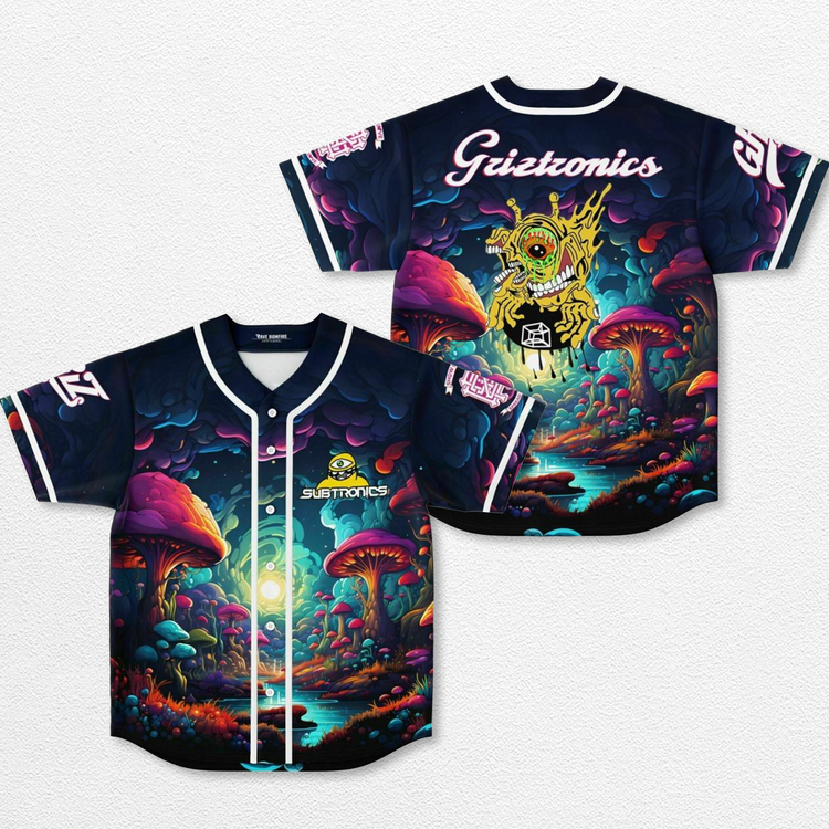 GRIZtronics Baseball Jersey, EDM Festival Family Gift, Unisex Breathable Men's Jersey, 420 Lover Graphic Shirt, Gift For Jersey Fan EDM Electronics Music