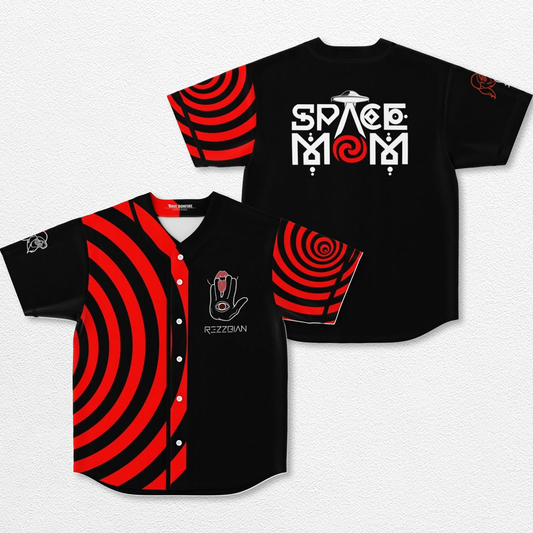 Rezzbian SpaceMom Baseball Jersey, EDM Festival Family Gift, Unisex Breathable Men's Jersey, 420 Lover Graphic Shirt, Gift For Jersey Fan EDM Electronics Music